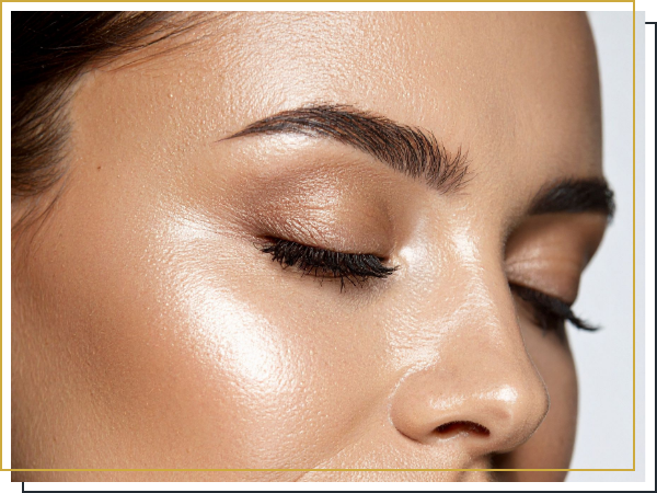 closeup of a woman's eyebrows